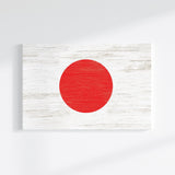 a white wall with a red circle on it