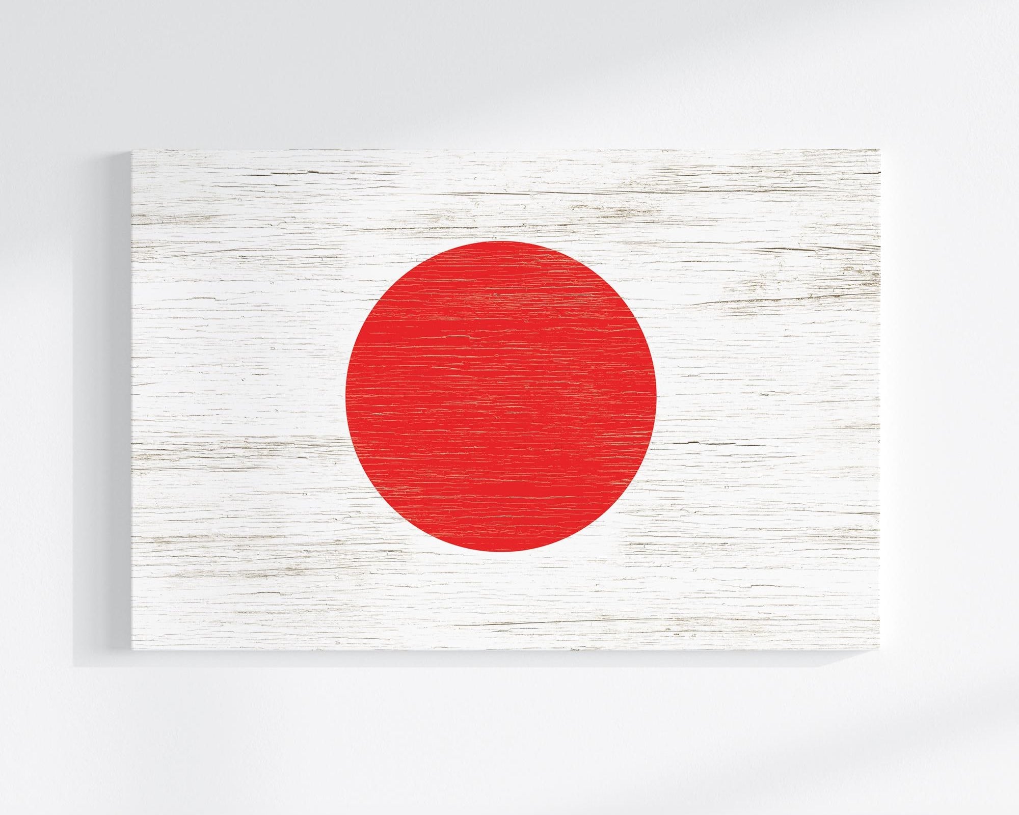 a white wall with a red circle on it