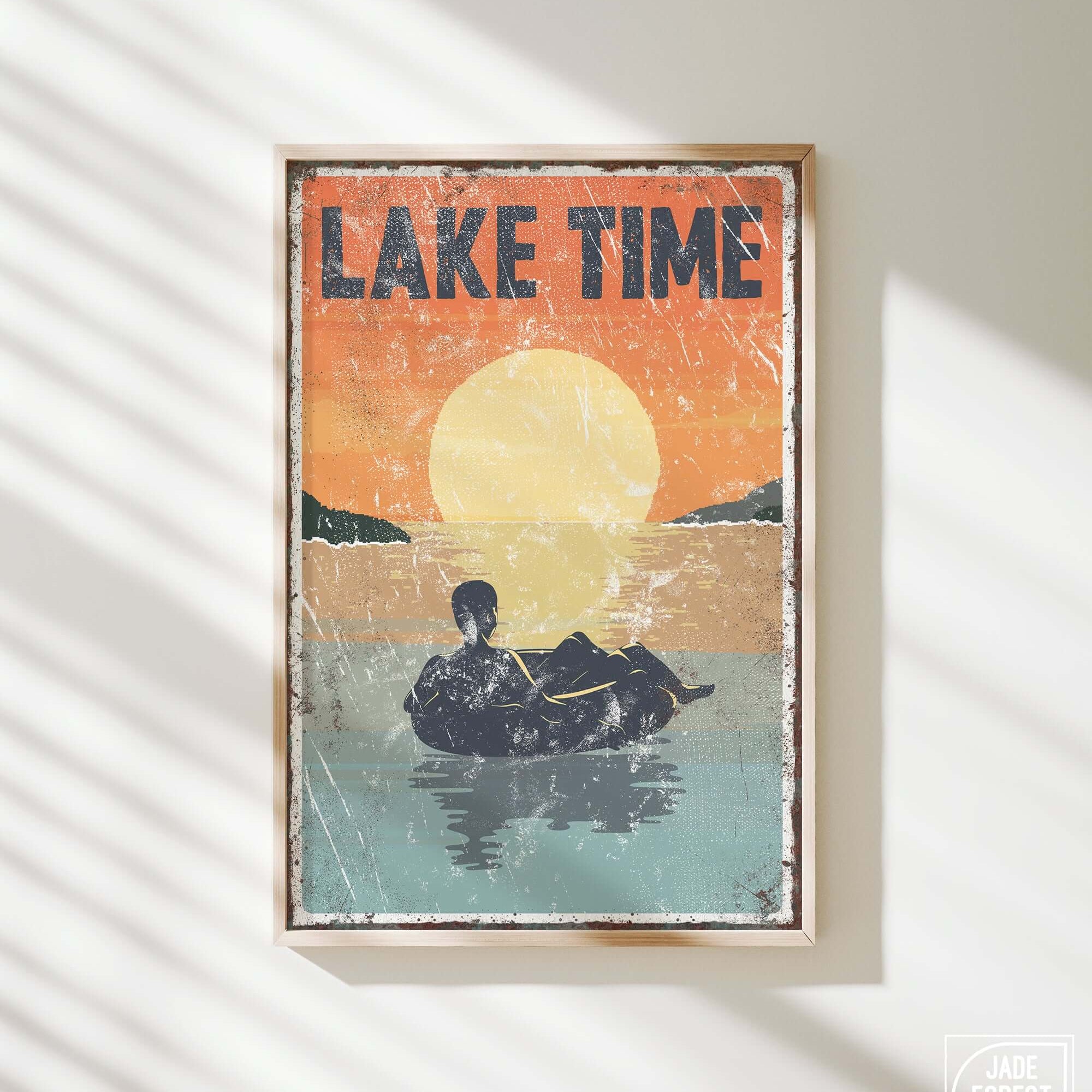 a poster of a man floating in the water