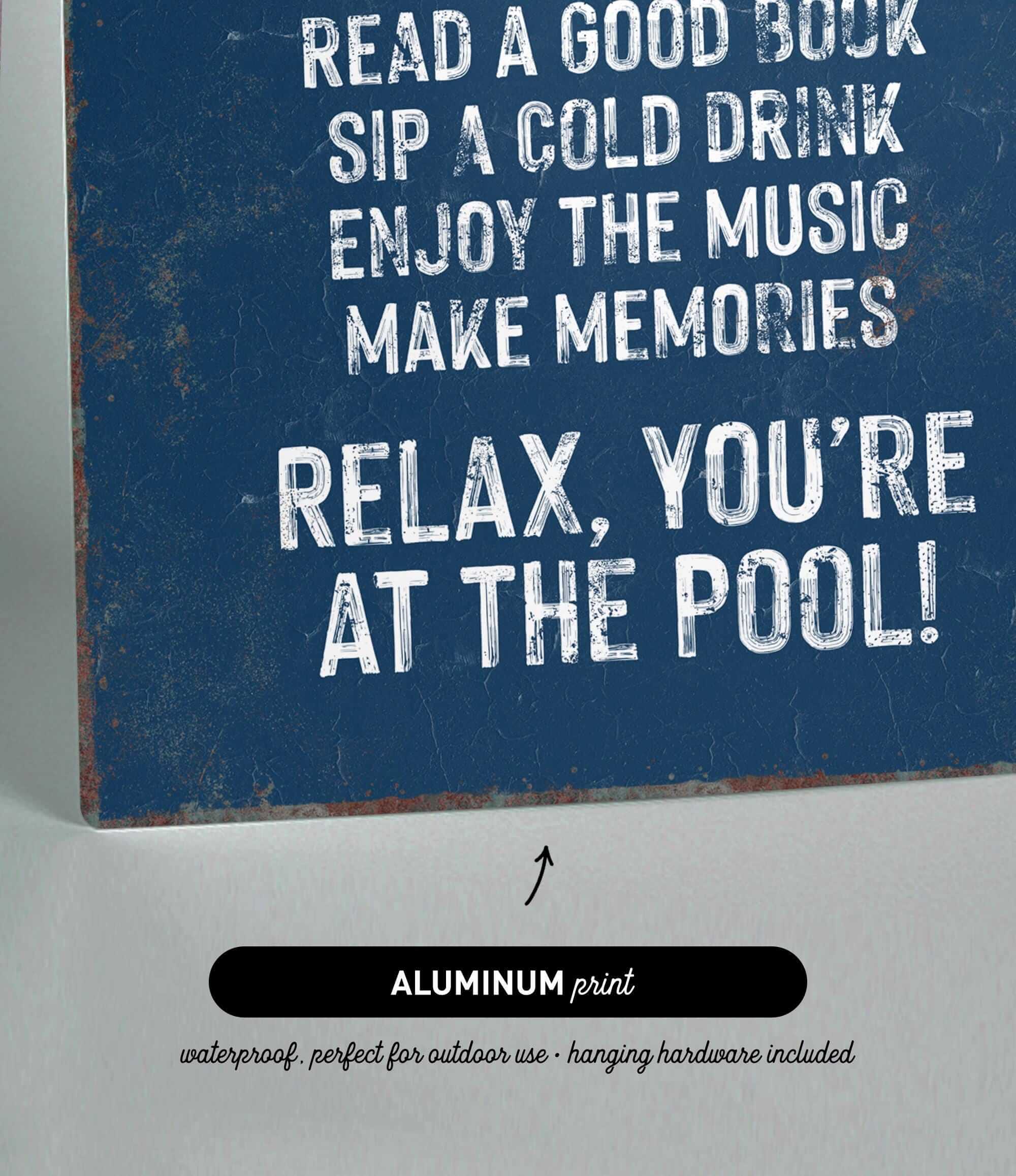 a sign that reads relax you&#39;re at the pool