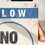 a hand holding a sign that says slow no wave