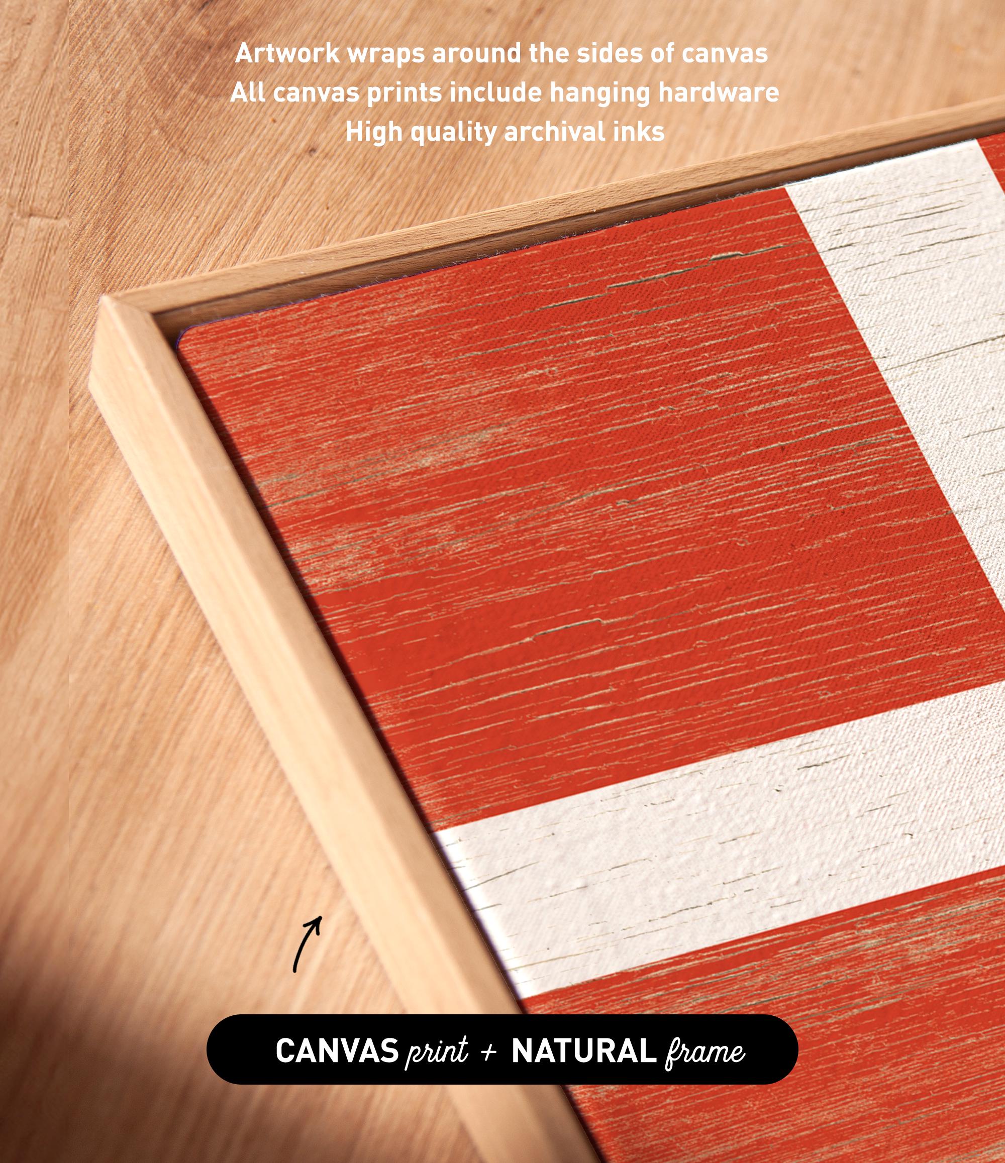 a wooden frame with a flag painted on it
