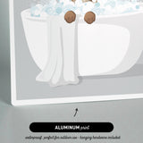 A dog is sitting in a bathtub filled with bubbles, enjoying a relaxing bath.