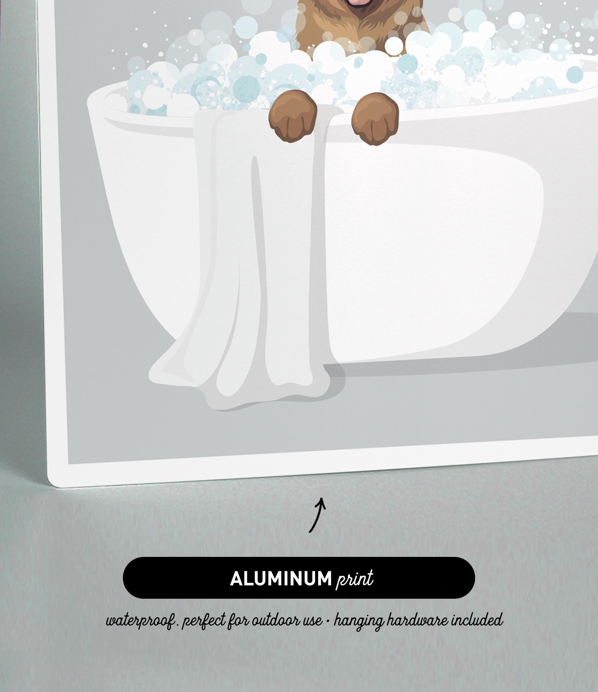 A dog is sitting in a bathtub filled with bubbles, enjoying a relaxing bath.