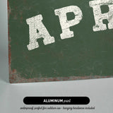 The image is an aluminum print with the text "APR" printed on it.