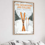 a picture of a ski poster hanging on a wall