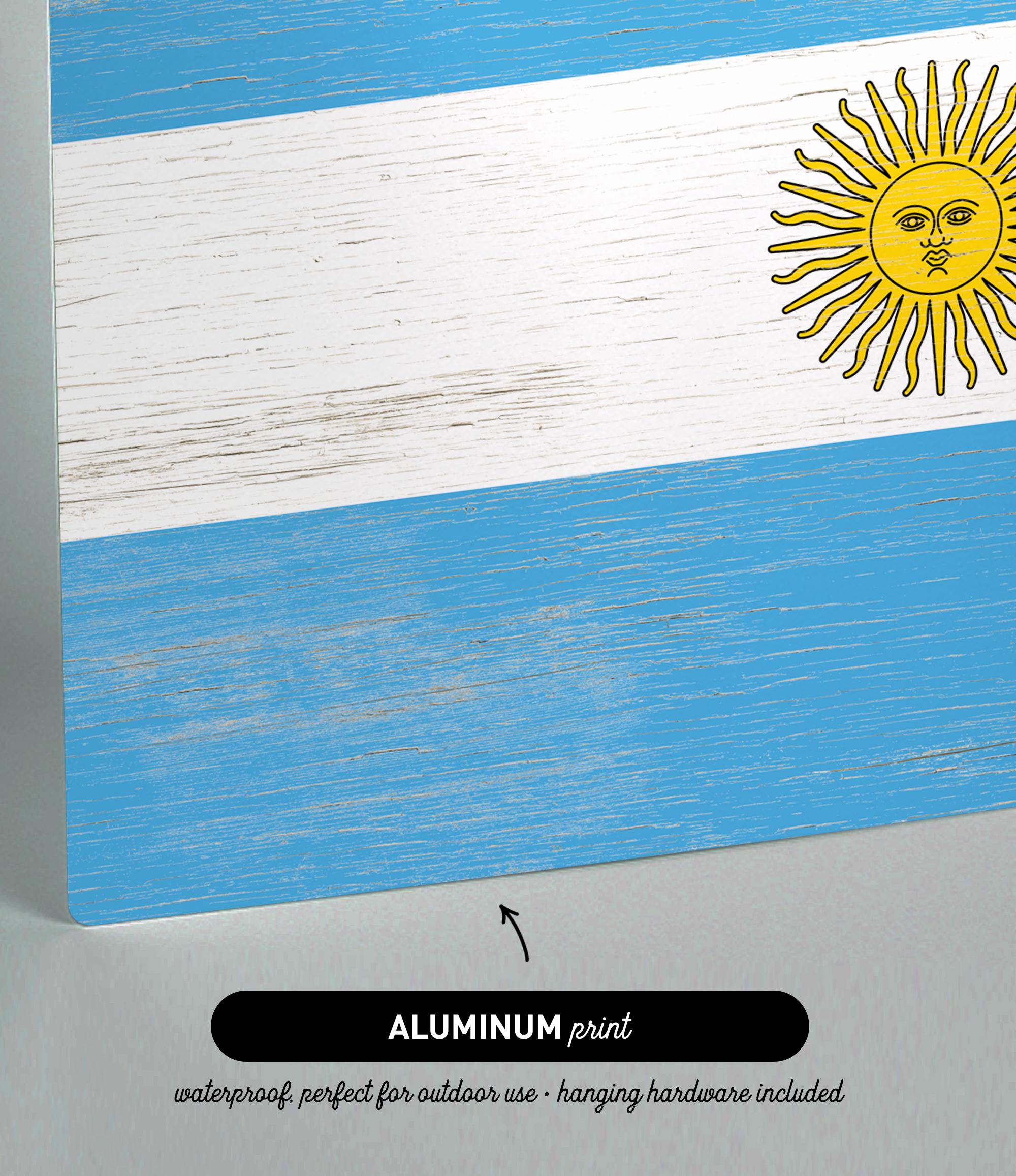 the flag of the country of argentina painted on wood