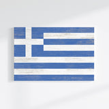 a piece of wood with a flag painted on it