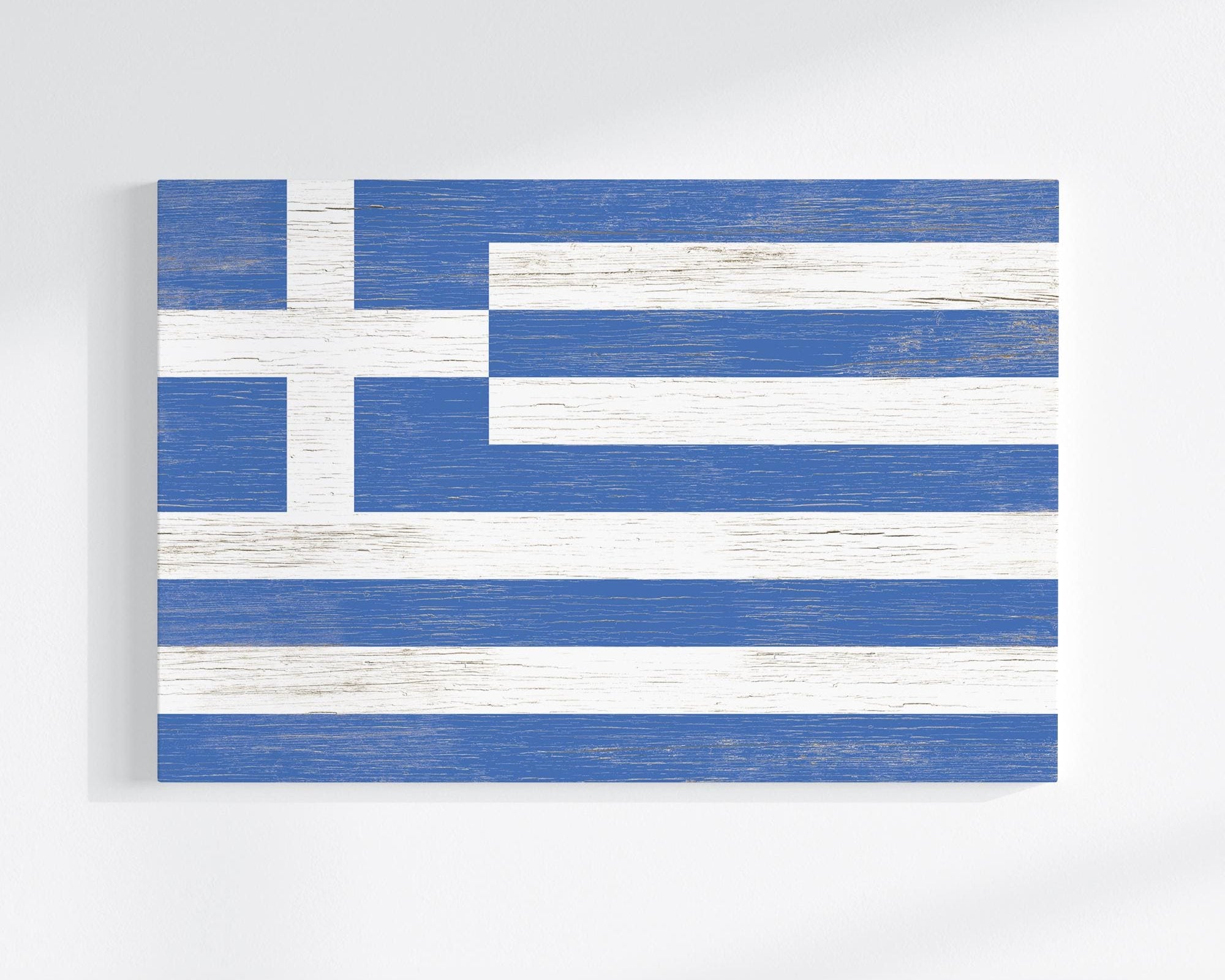 a piece of wood with a flag painted on it