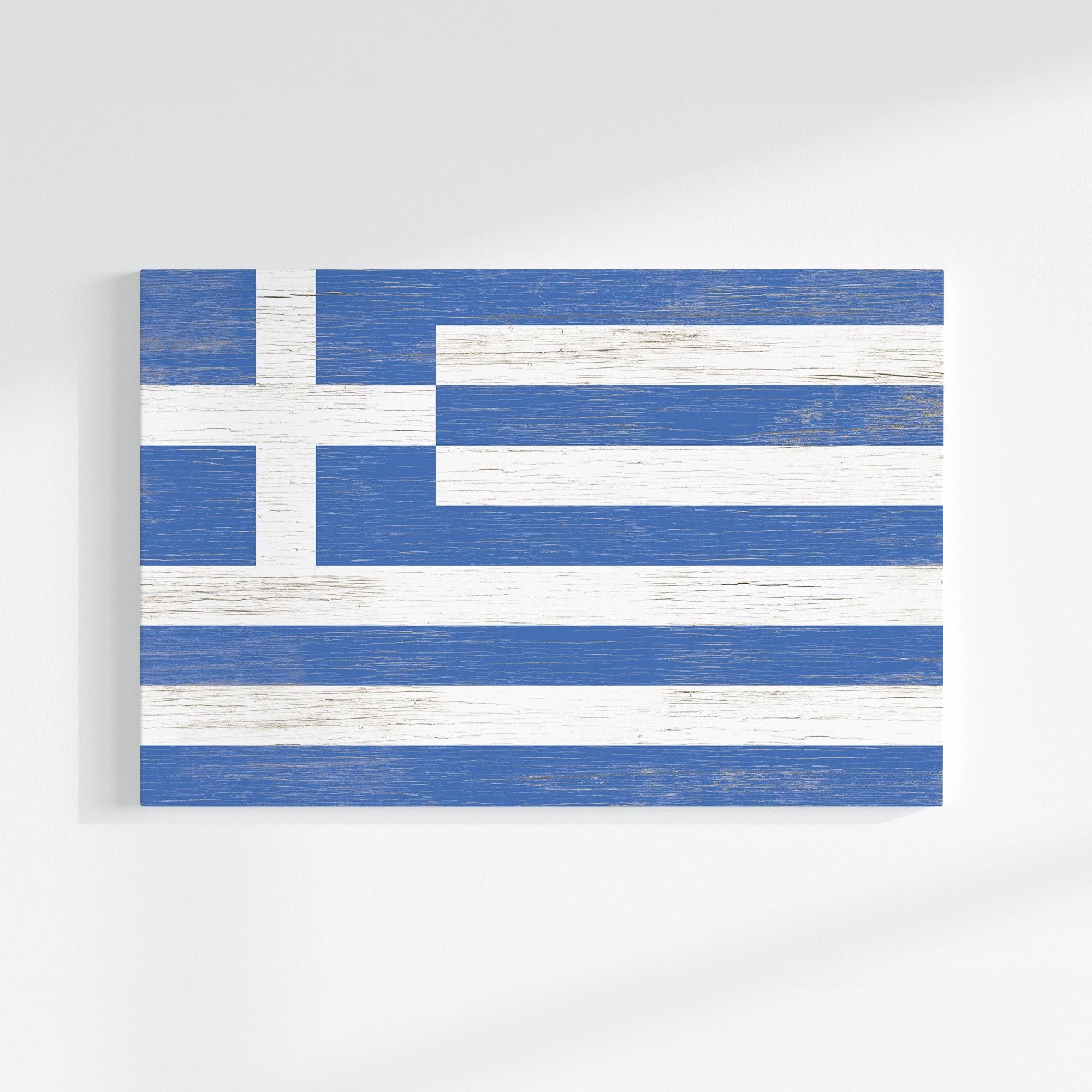 a piece of wood with a flag painted on it