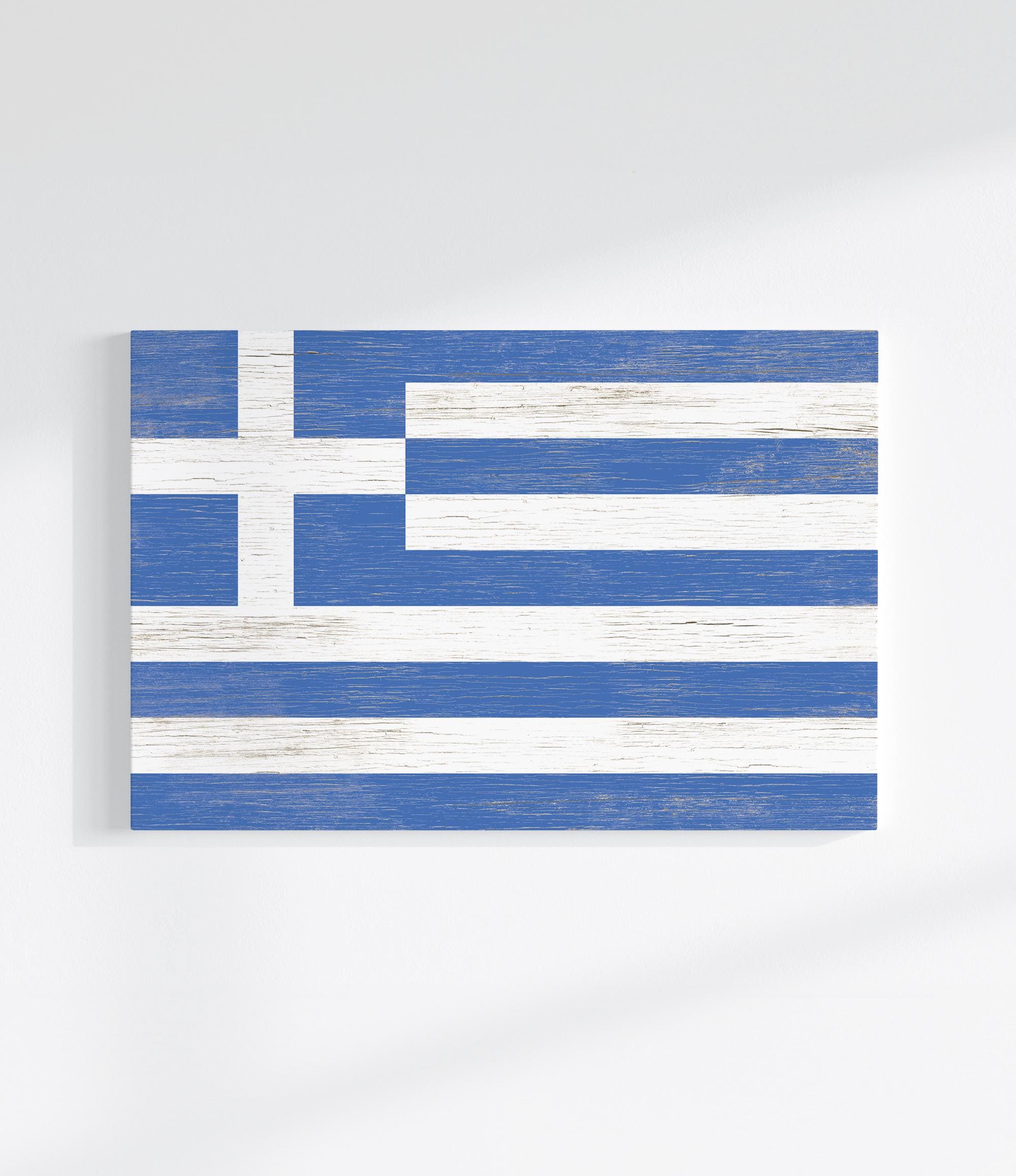 a piece of wood with a flag painted on it