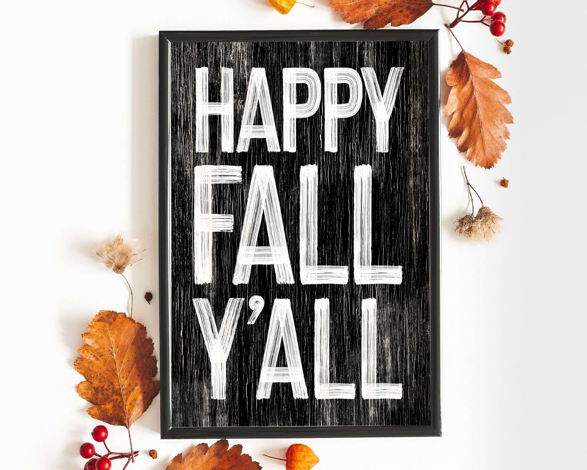 a sign that says happy fall y'all