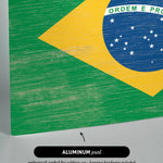 the flag of brazil painted on a piece of wood