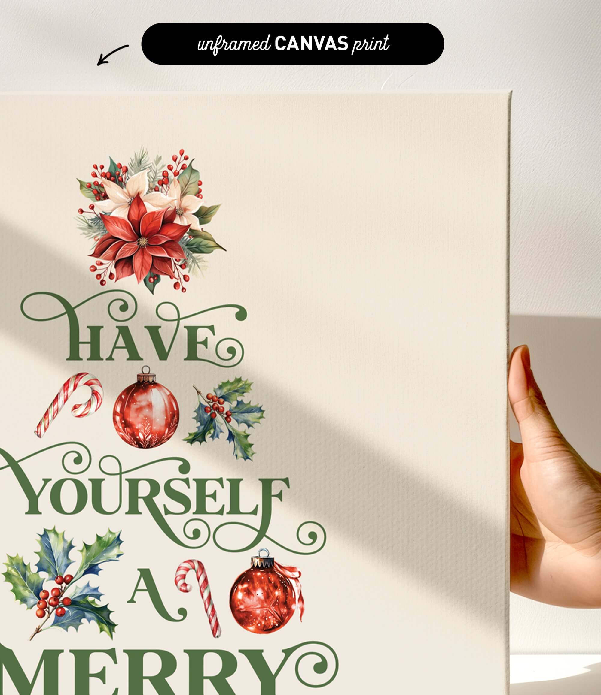 a hand holding up a card with a christmas tree on it