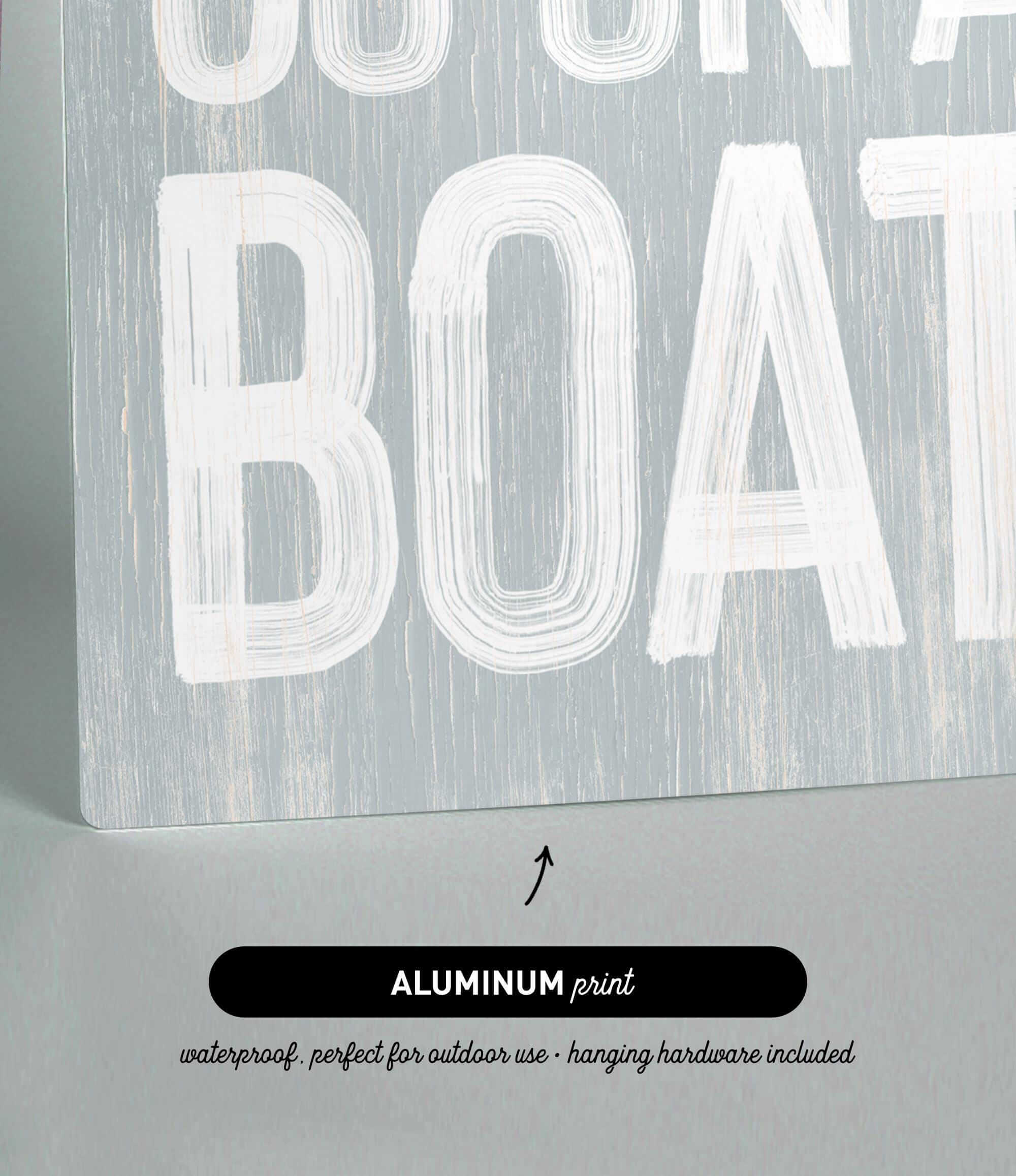 a wooden sign that says go on a boat