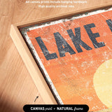 a picture of a lake view sign on a wooden frame