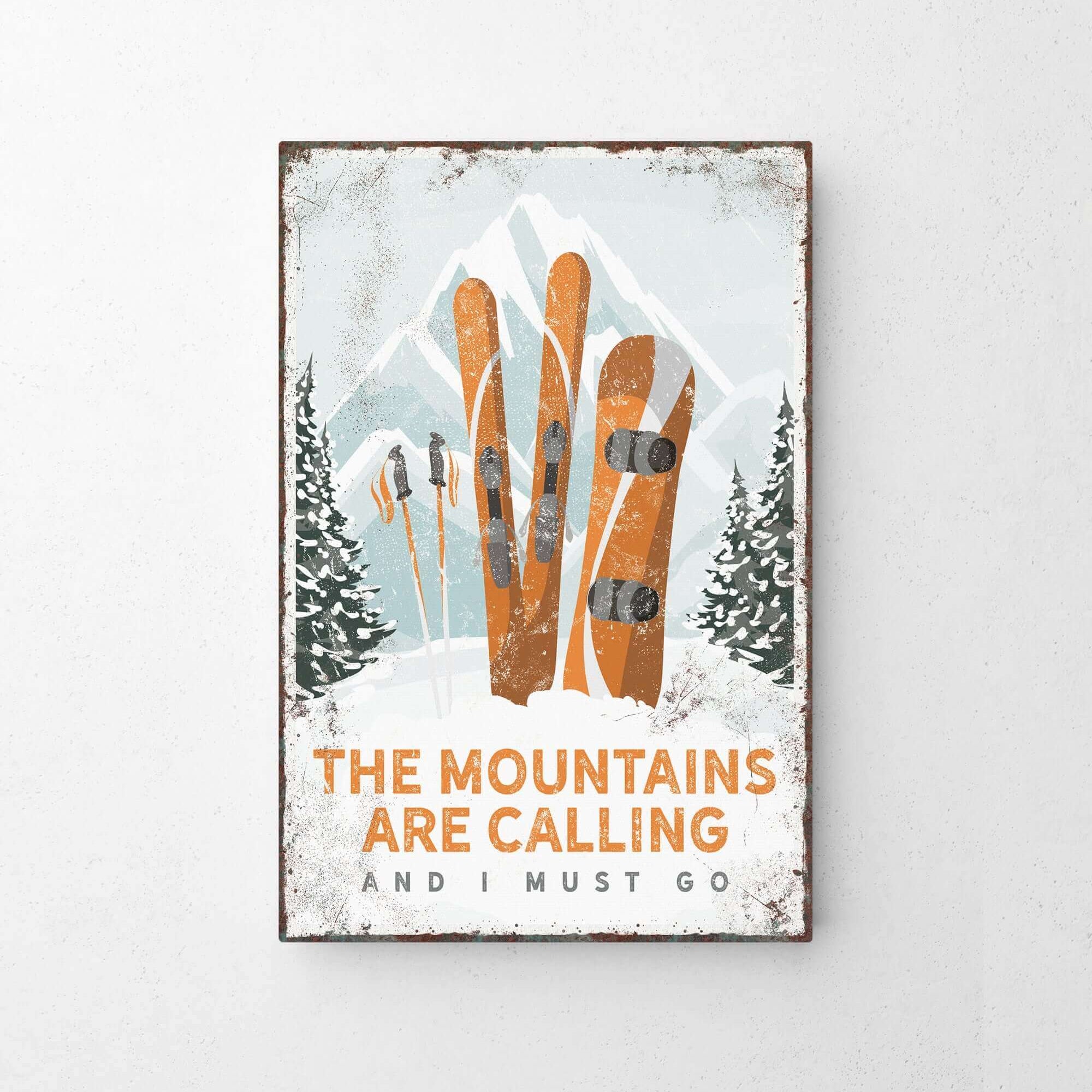 a picture of some skis on a wall