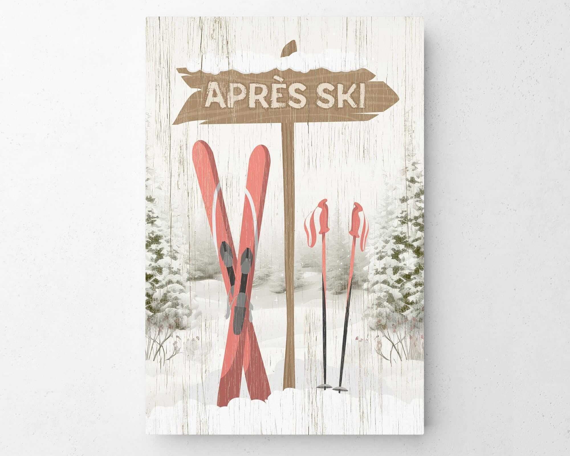 a picture of skis and a sign that says aprre's ski