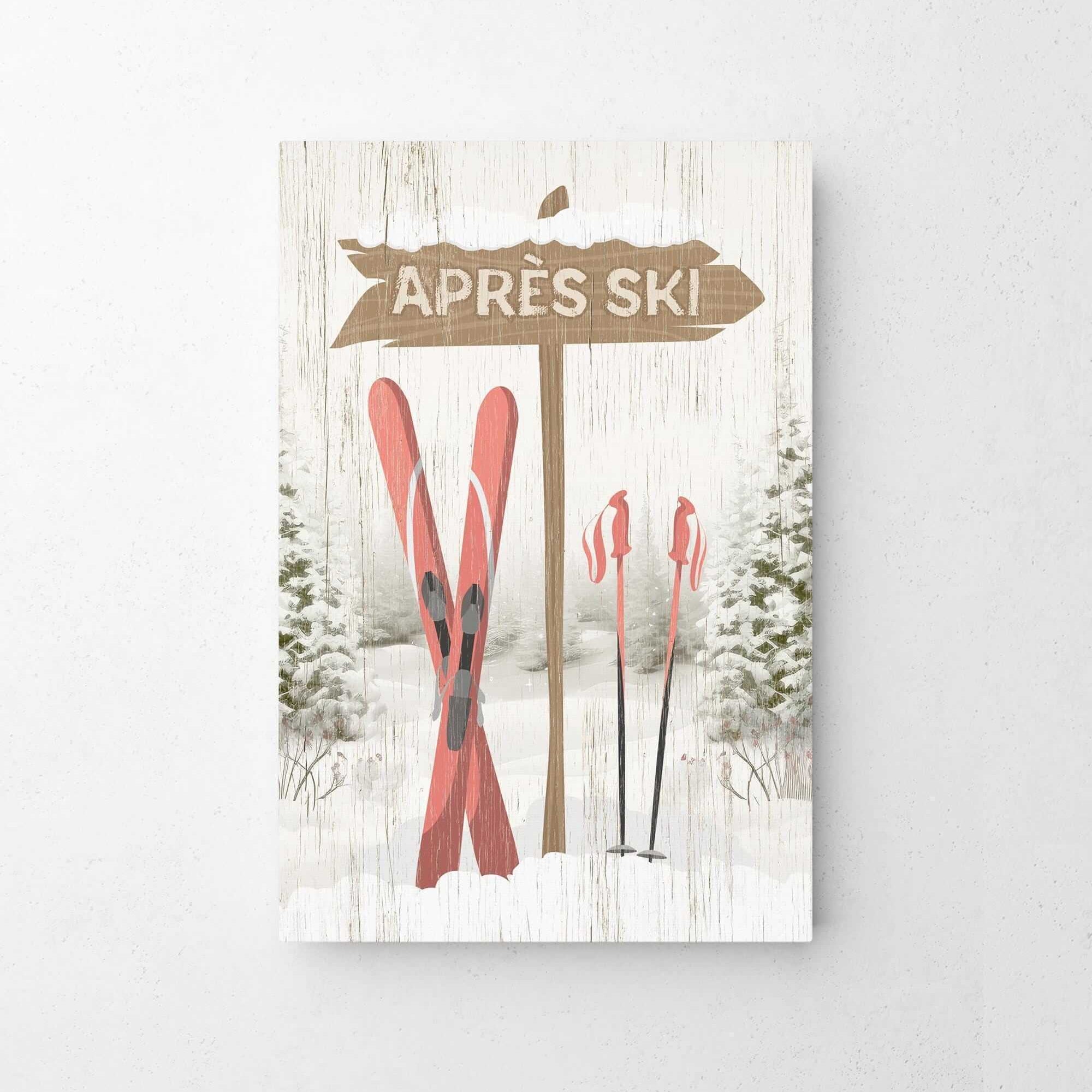 a picture of skis and a sign that says aprre's ski