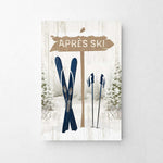 a picture of skis and a sign that says apres ski