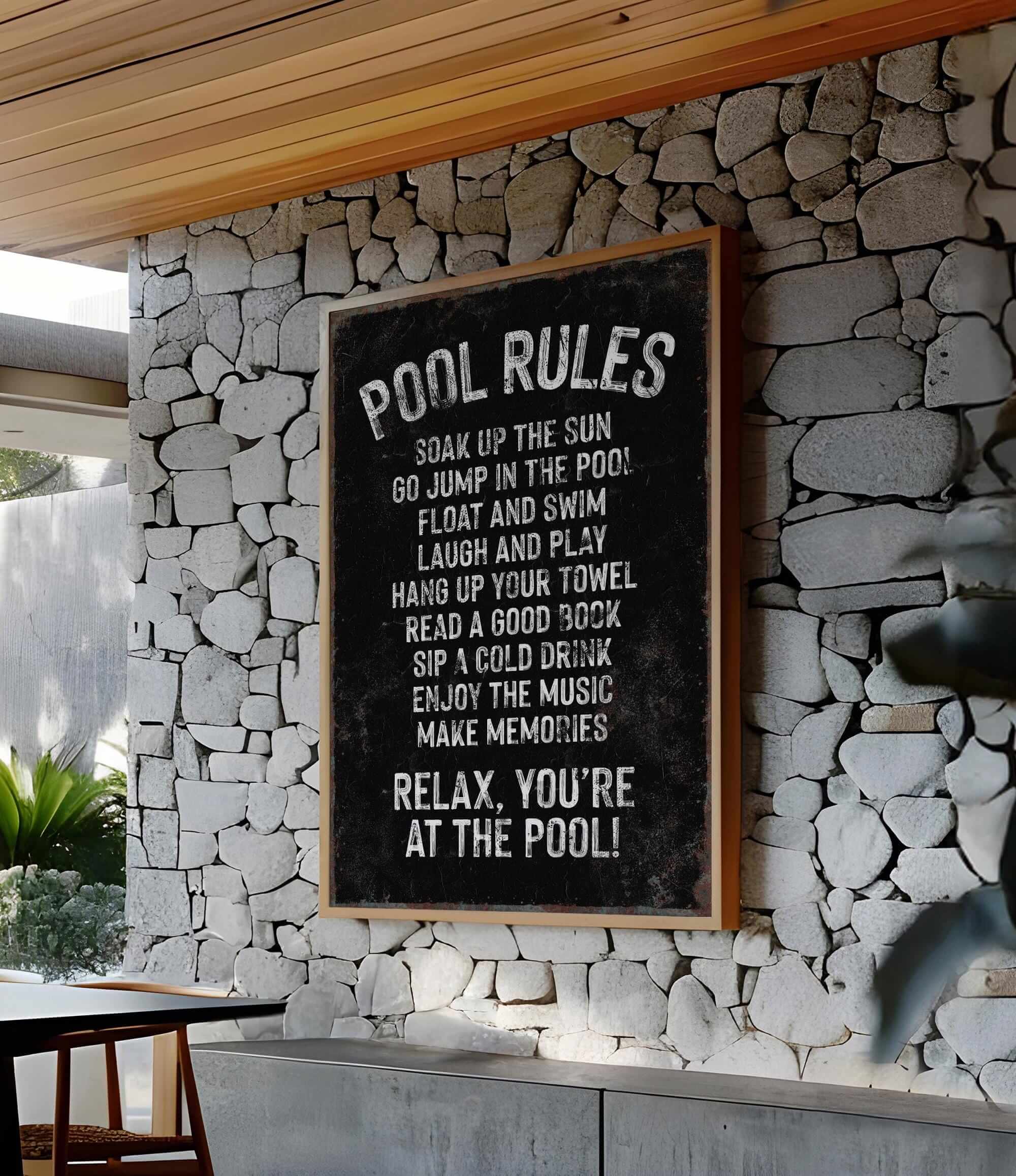 a sign on the wall of a restaurant