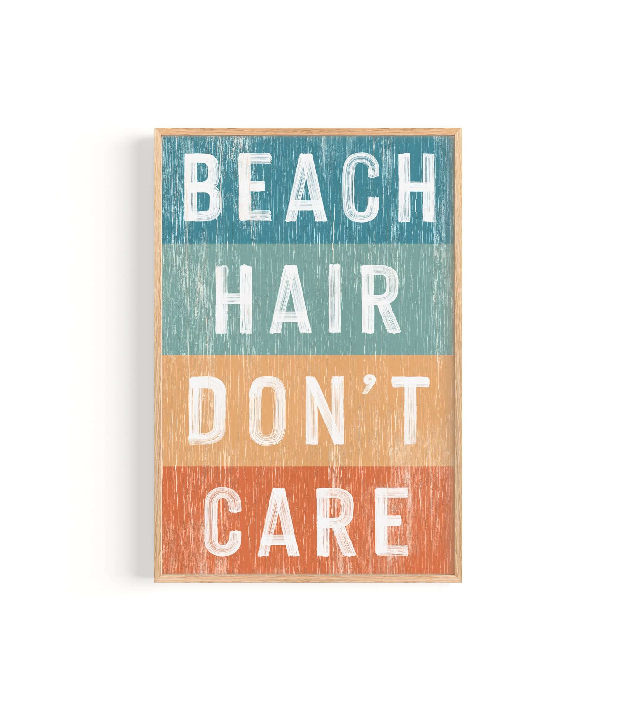 a wooden sign that says beach hair don't care