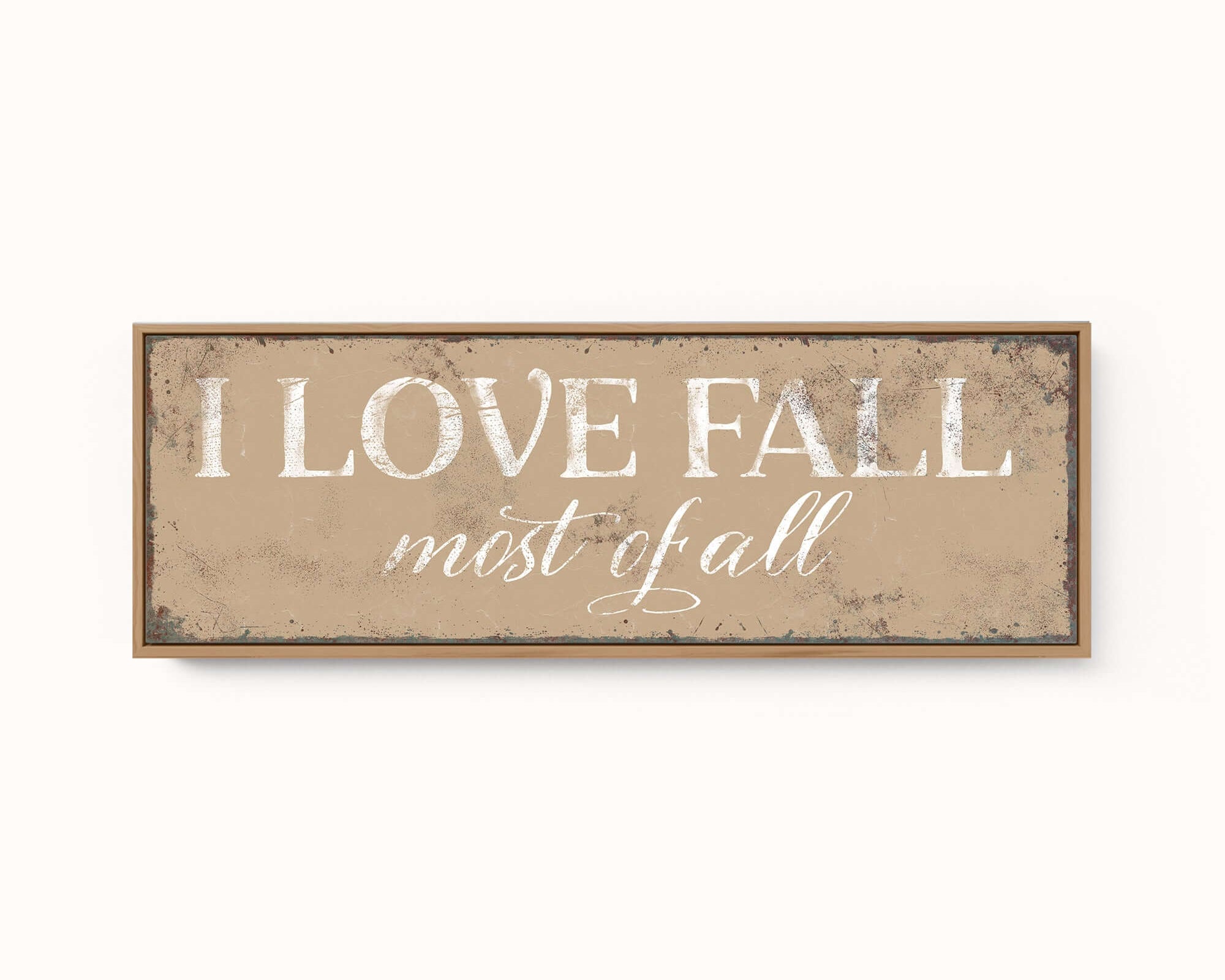 a wooden sign that says i love fall