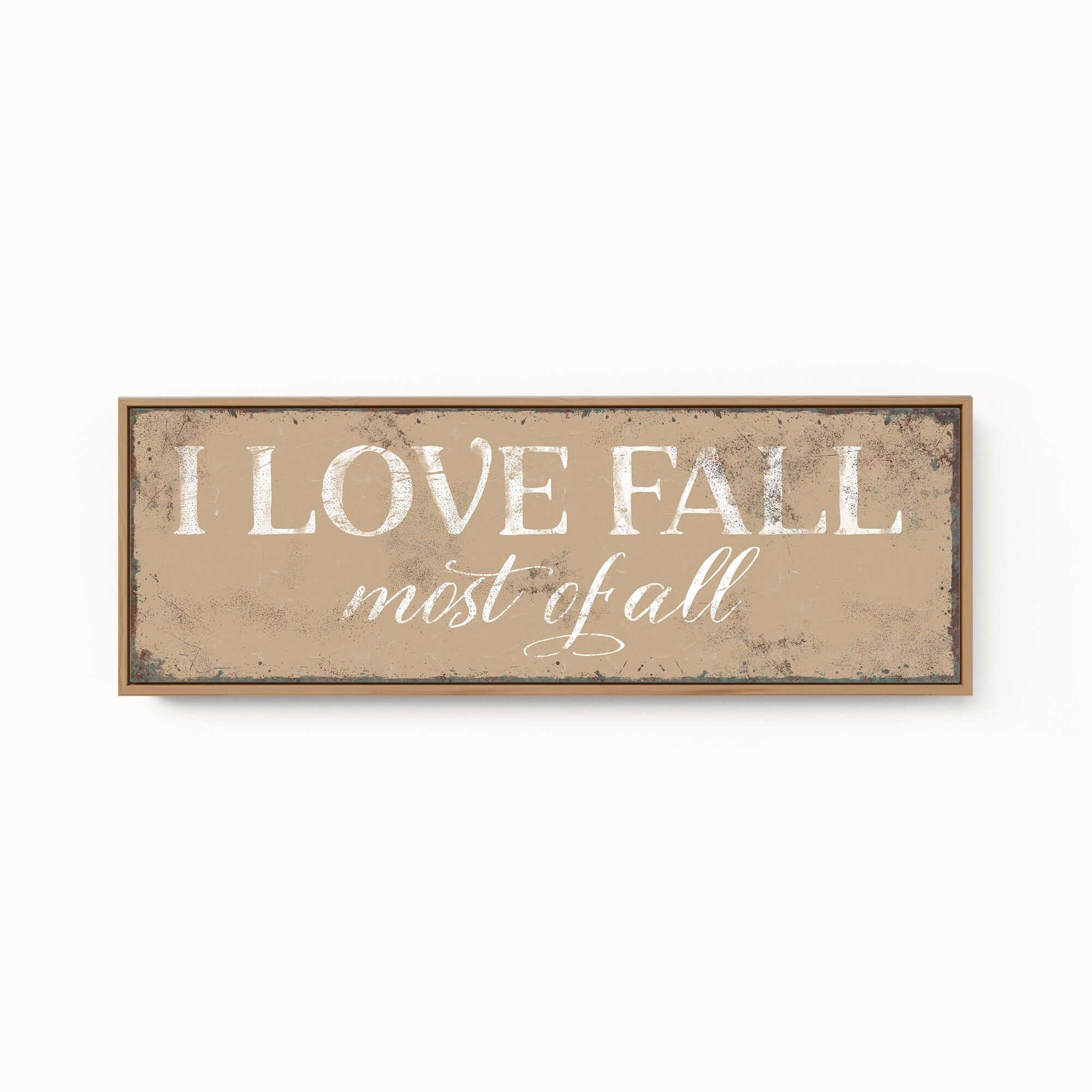 a wooden sign that says i love fall