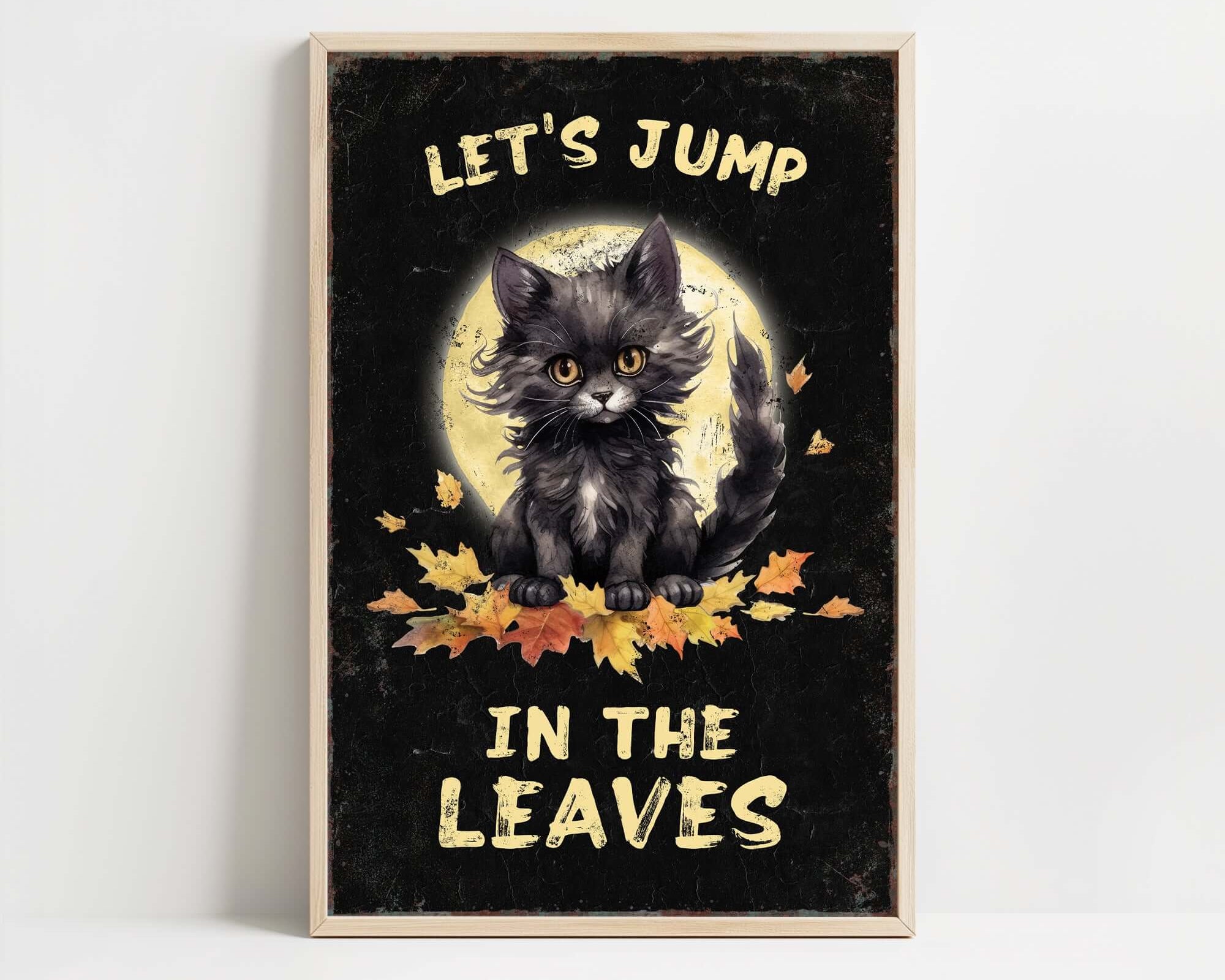 a black cat sitting on top of a wooden sign