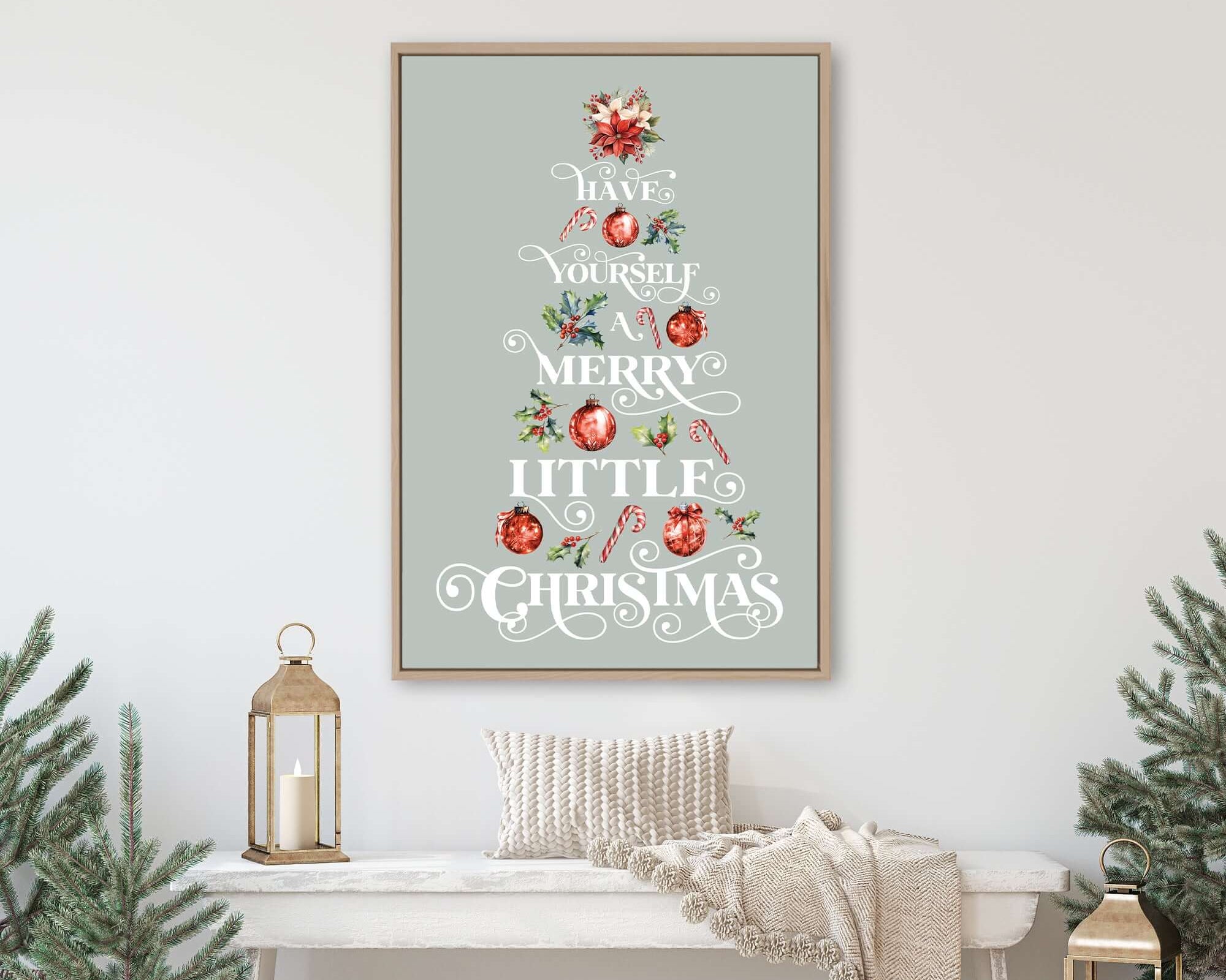 a picture of a christmas tree on a wall