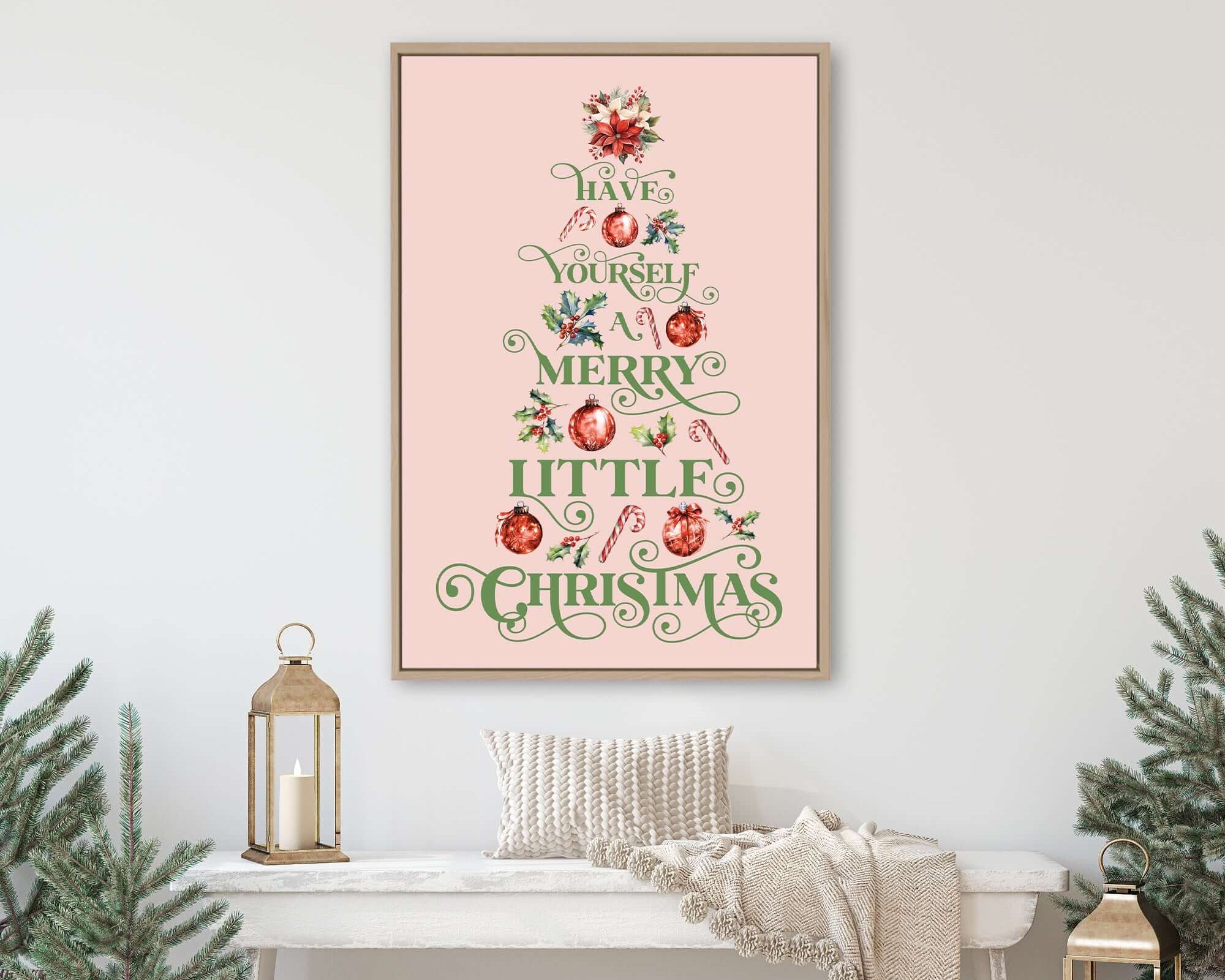 a picture of a christmas tree on a wall