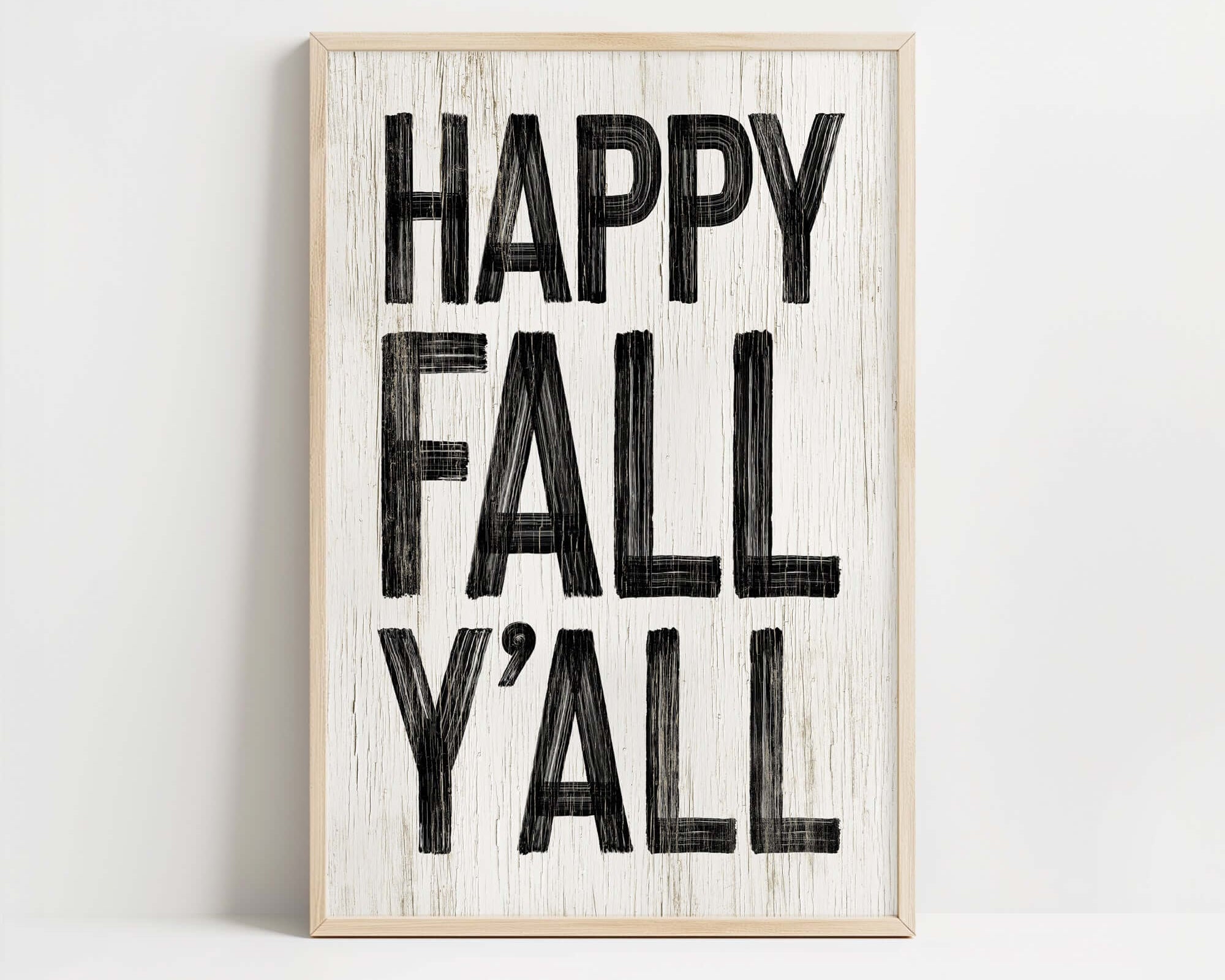 a wooden sign that says happy fall y'all