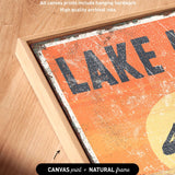 a picture of a lake sign on a wooden frame