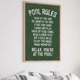 a poster hanging on the wall above a bed