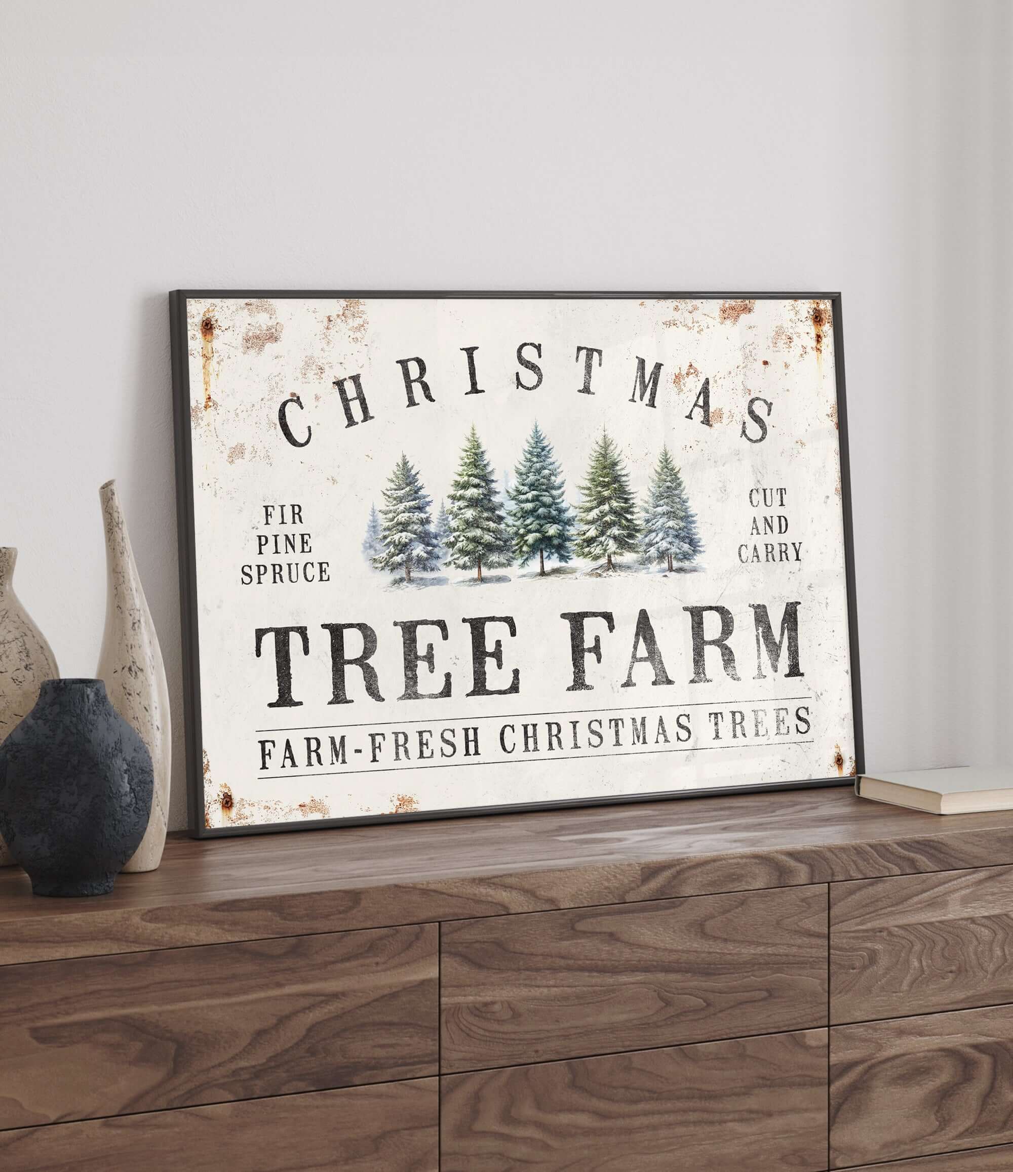 Tree Farm Signage Christmas Tree Farm Sign - Jade Forest Shop Vintage Decor