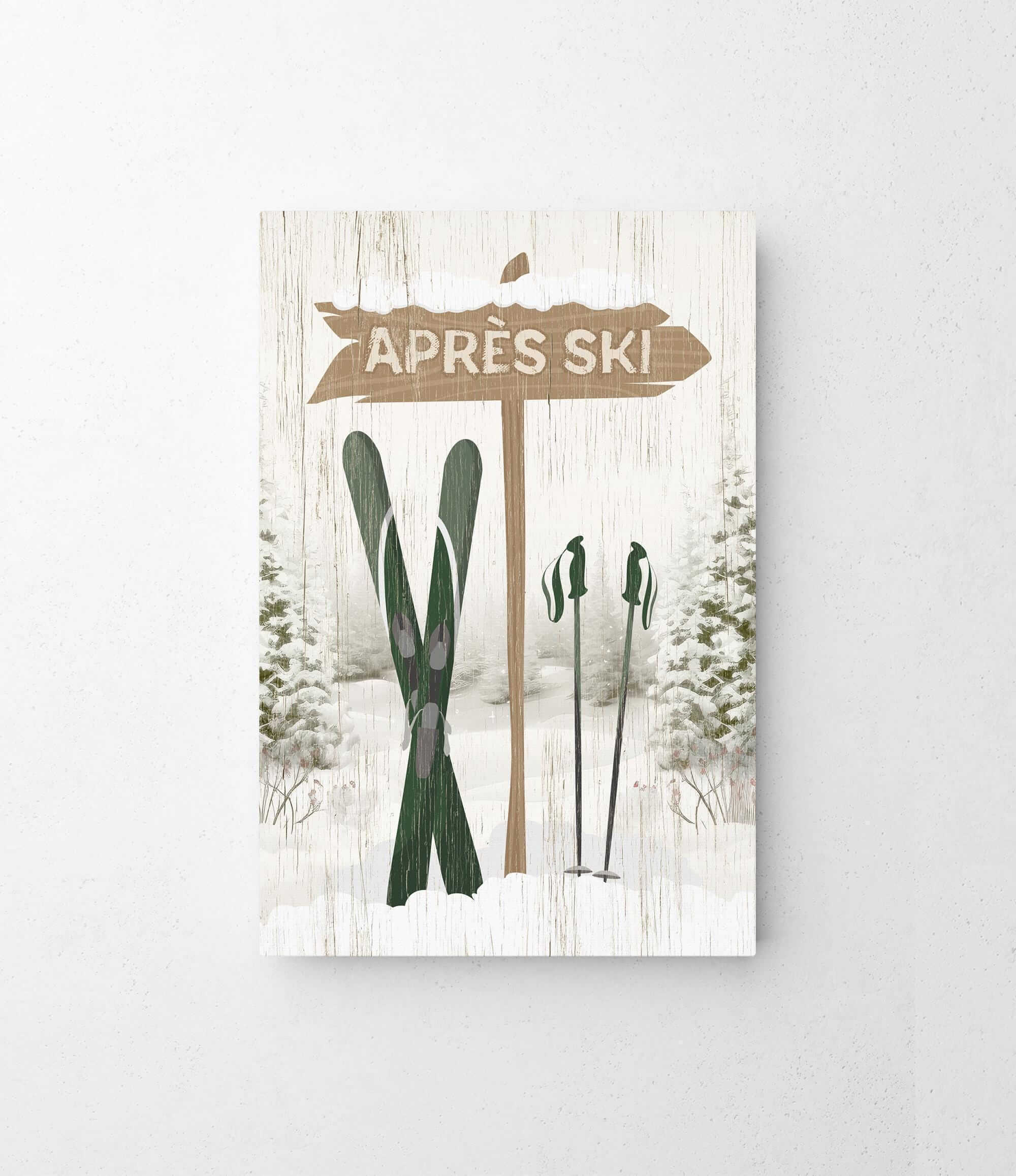 a picture of skis and a sign that says apres ski