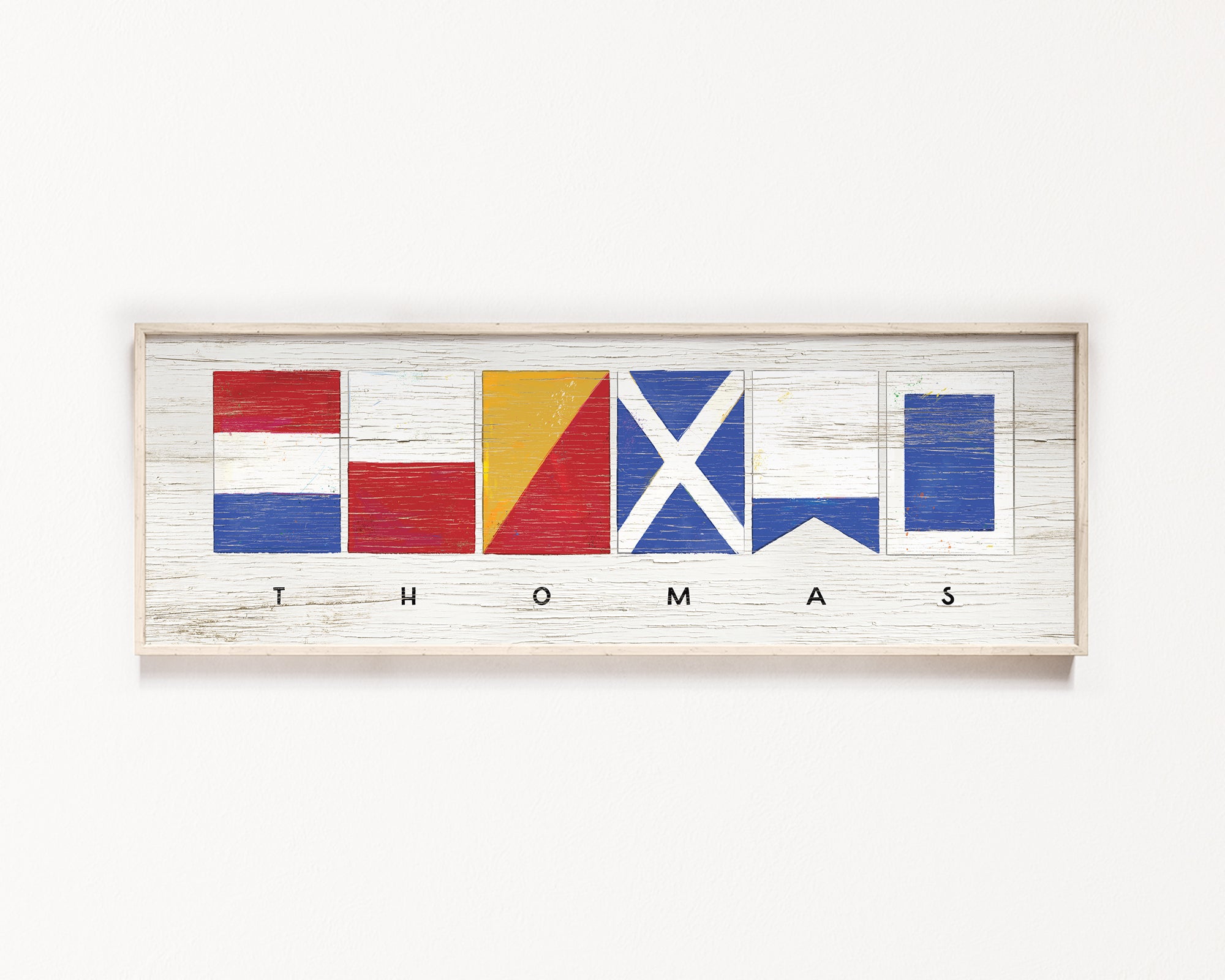 a wooden sign with a picture of a flag on it