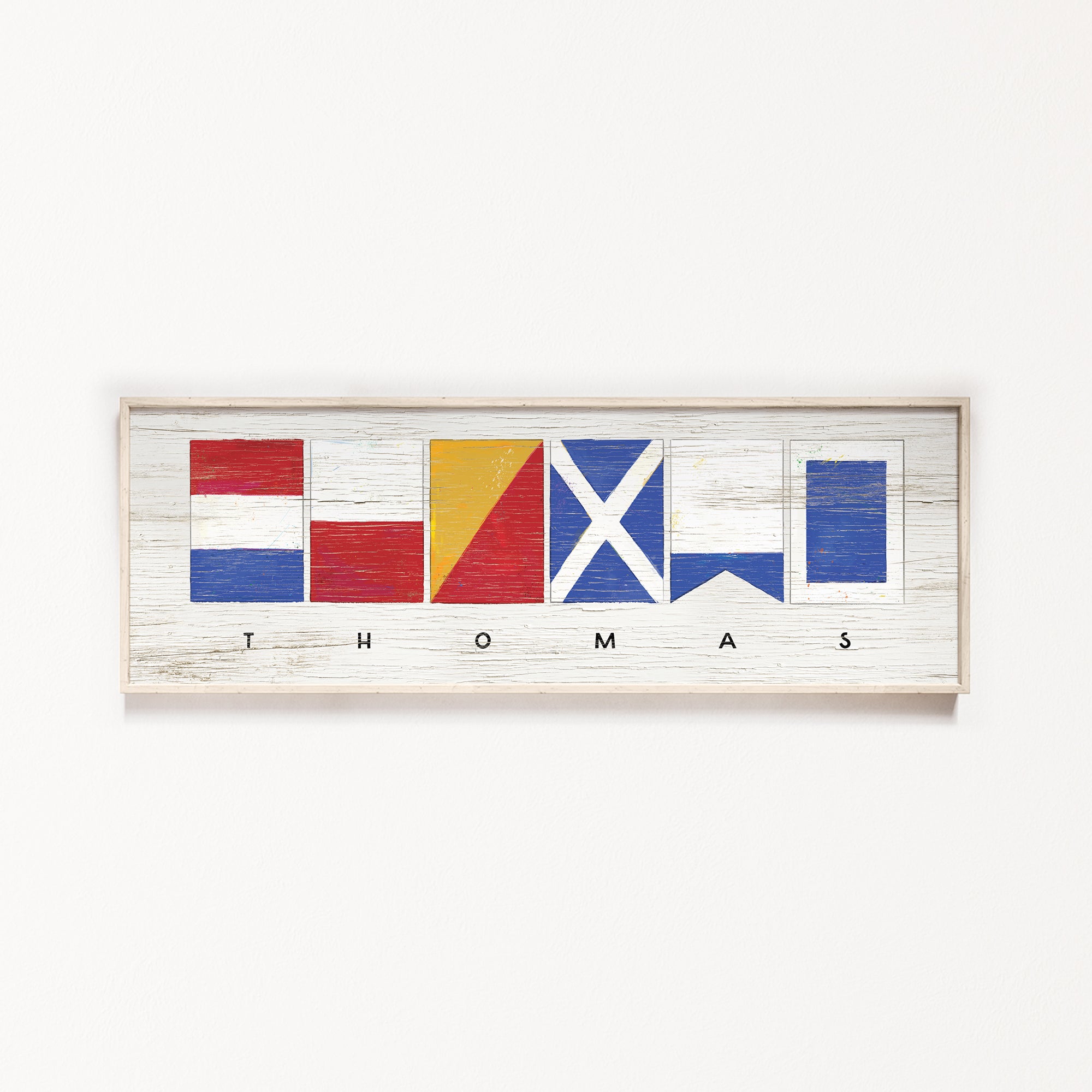 a wooden sign with a picture of a flag on it