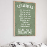 a poster on a wall above a bed