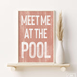 Meet Me at the Pool Sign, Coral