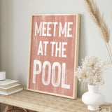 Meet Me at the Pool Sign, Coral