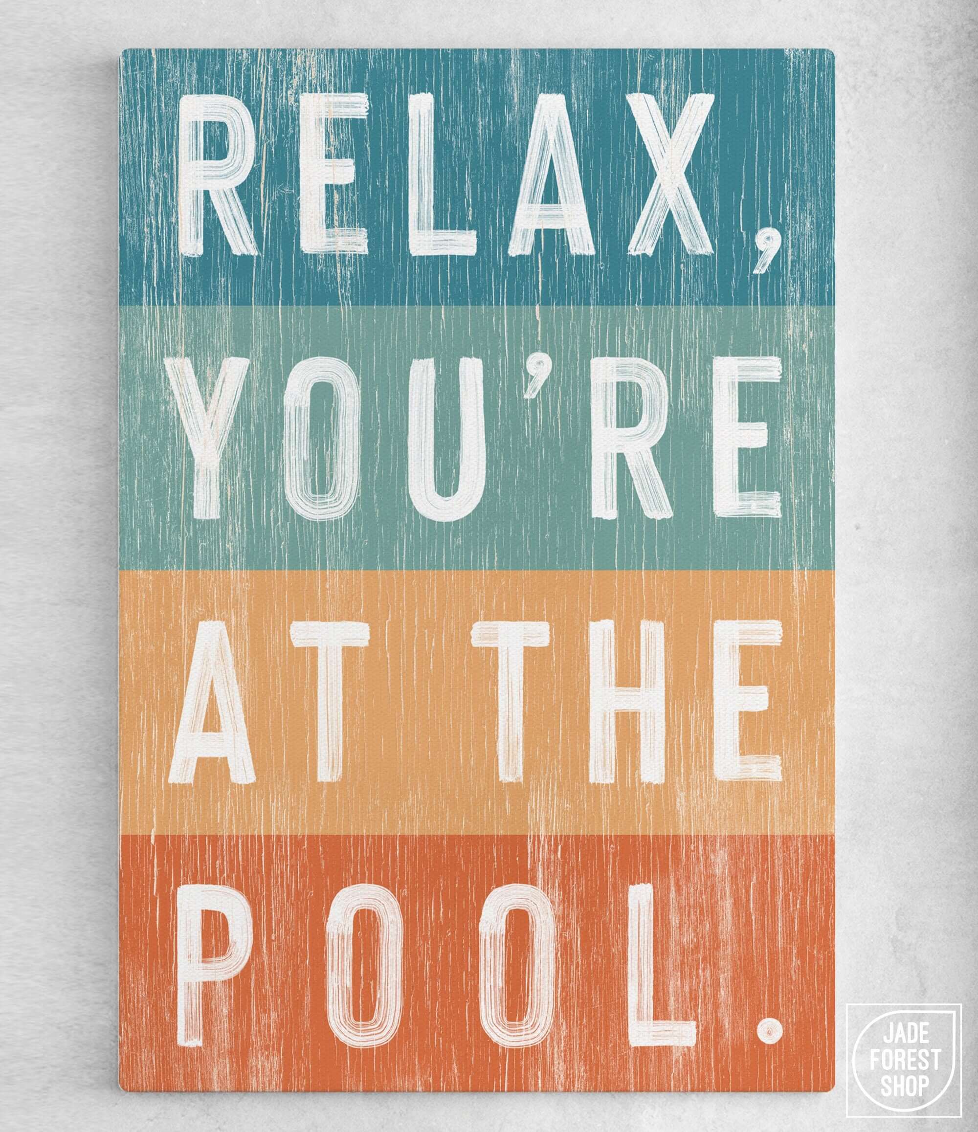 a sign that says relax, you're at the pool