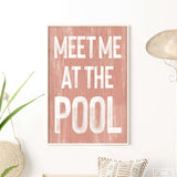 Meet Me at the Pool Sign, Coral