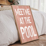 Meet Me at the Pool Sign, Coral