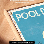 a blue sign that says pool on it