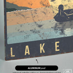 a metal sign that says lake on it