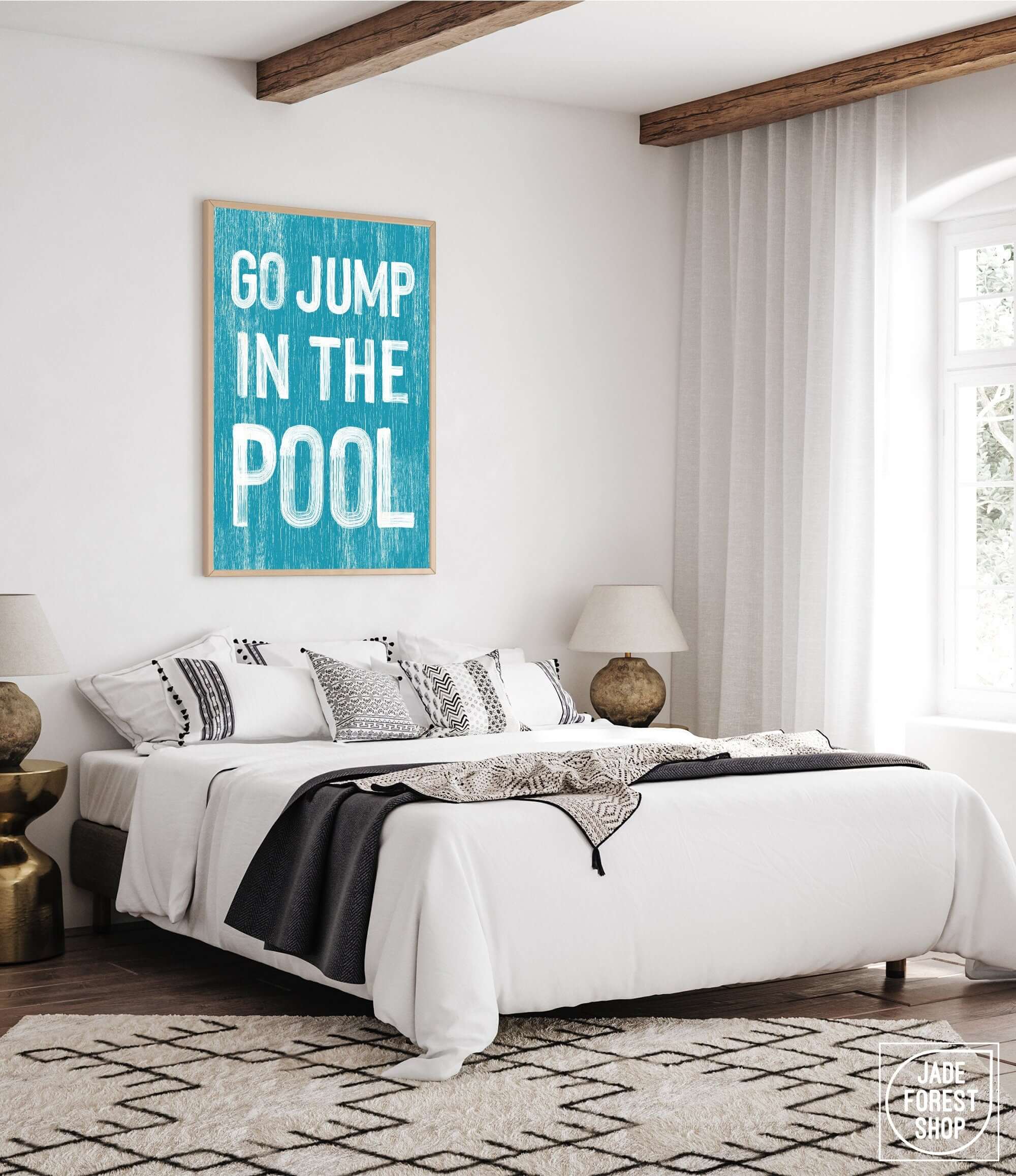 Jump Pool Sign Go Jump In The Pool Sign, Duck Blue – Modern Farmhouse Signs – Jade ...