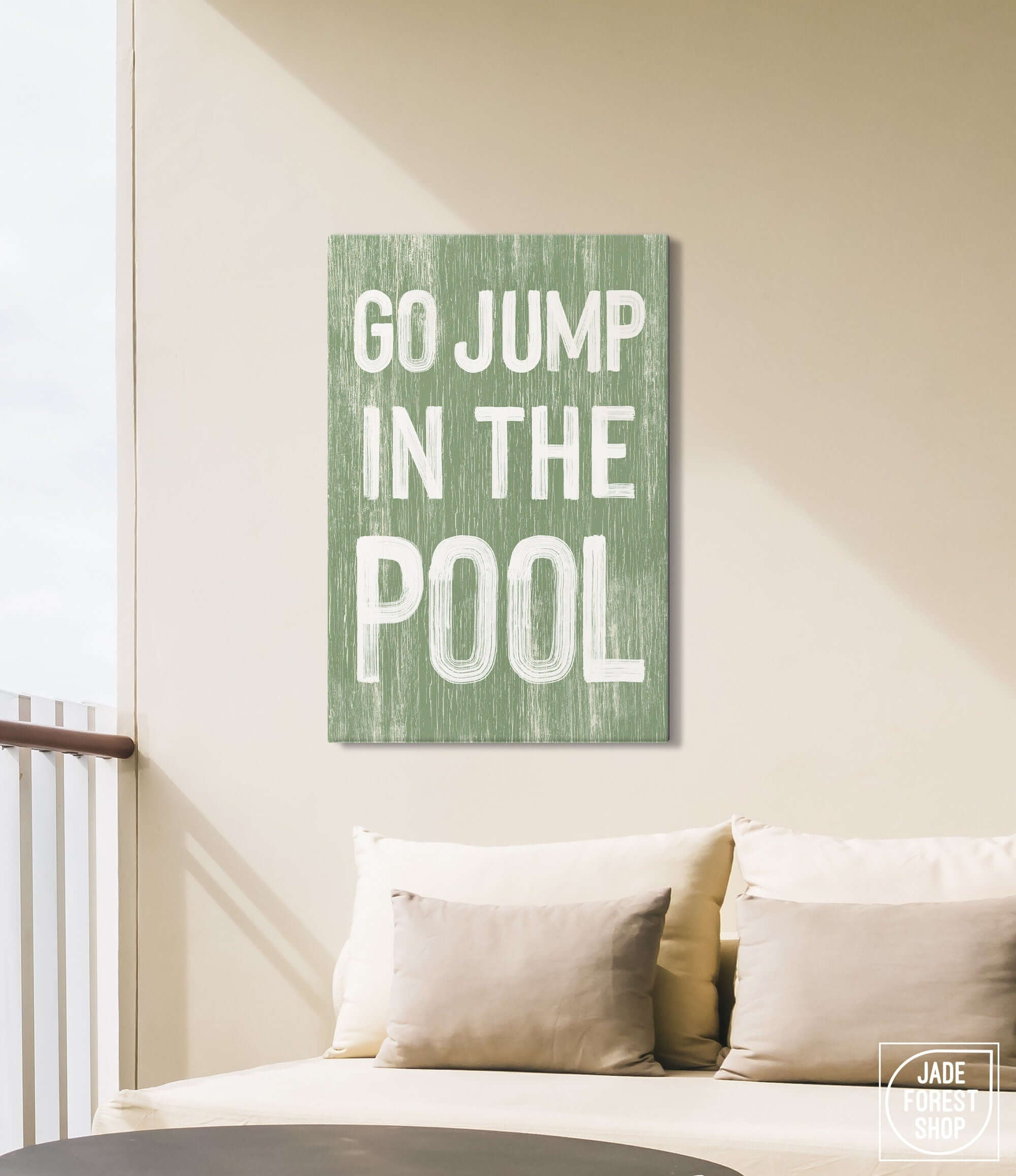Jump Pool Sign Go Jump In The Pool Sign - Jade Forest Shop Seagrass