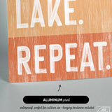 a sign that says lake repeat on it