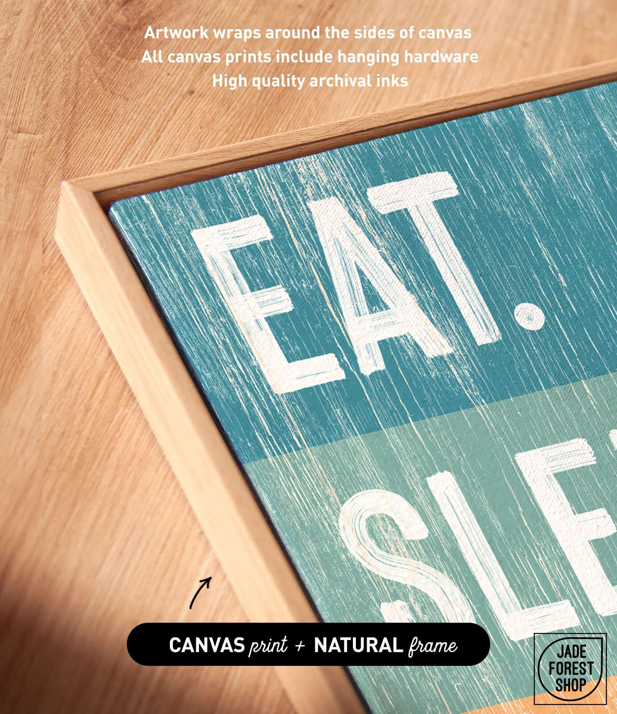 a picture of a sign that says eat sleep